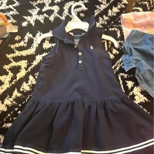 Navy Polo Dress with White Accents